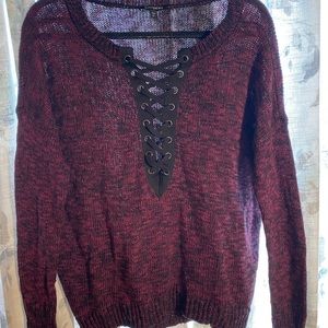 Express Lace-Up Sweater